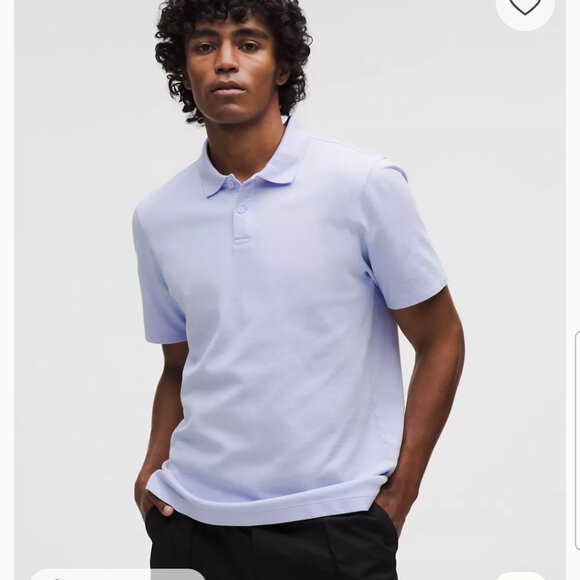 Lululemon Polo Shirt Purple Men M Golf Stretch Short Sleeve Cotton Blnd Sporty - Picture 1 of 14